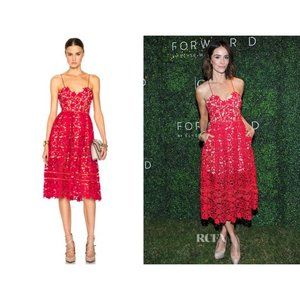 NWT Self-Portrait Azaelea Sleeveless Lace Dress in Red at Nordstrom -Sz 2